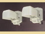 Pair Vintage Bathroom Wall Sconce Lights W/ Milk Glass Shades. Priced per pair