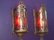 Solid Bronze Pair of Vintage Wall Sconces