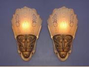 Pair Vintage Restored Regal Wall Sconces with Consolidated Shades