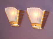 Pair Vintage Art Deco Theater Wall Sconces