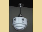 Vintage Schoolhouse Style Ceiling Globe with Deco Inspired Design