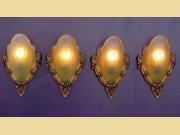 1 Pair Antique Wall Sconces with Original Glass by M.E.P. 2 pair available, Priced per Pair