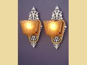 Art Deco Inspired Vintage Slip Shade Wall Sconces Up to 8 available priced per pair