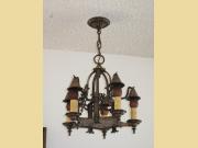 Solid Bronze Antique Storybook Style Light Fixture