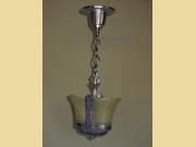 Art Deco Two Shade Pendant with Polished Nickel Finish